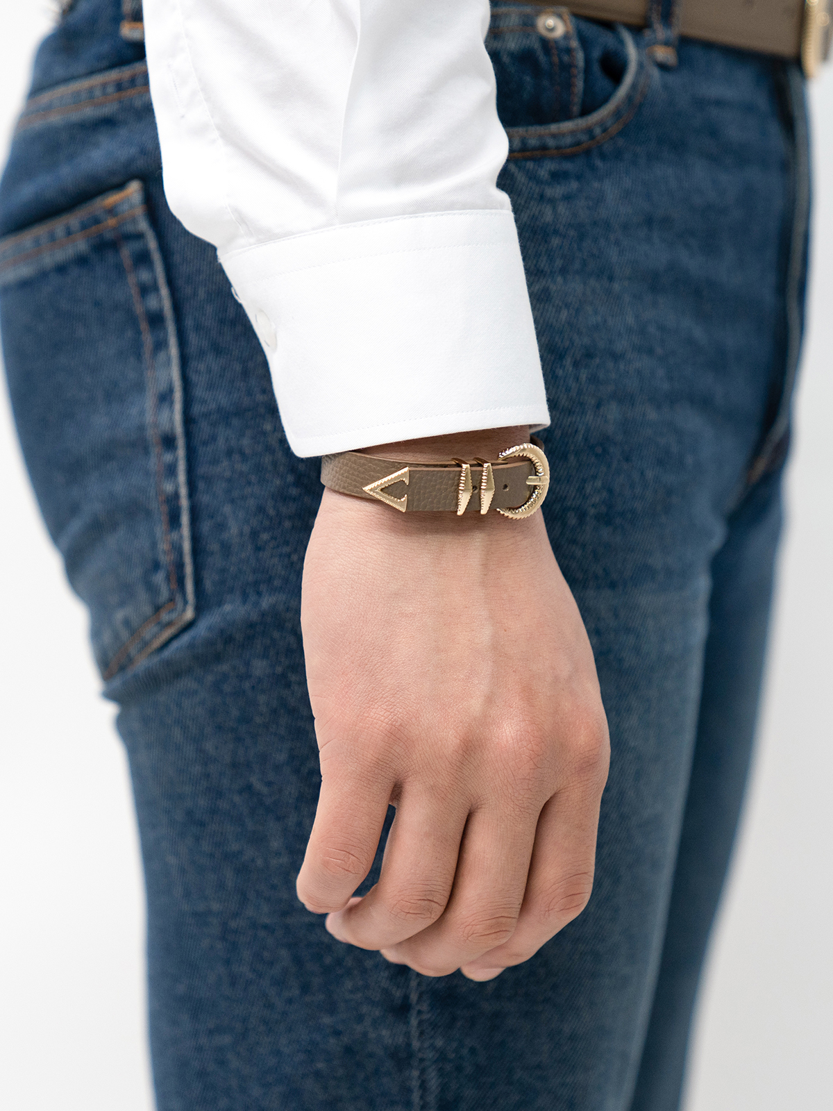 Signature AC Belt #001 [Etoupe & Gold]