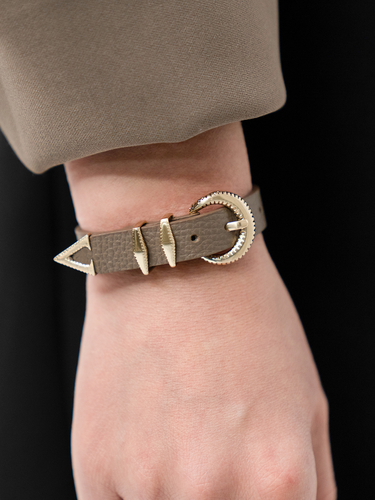 Signature AC Belt #001 [Etoupe & Gold]