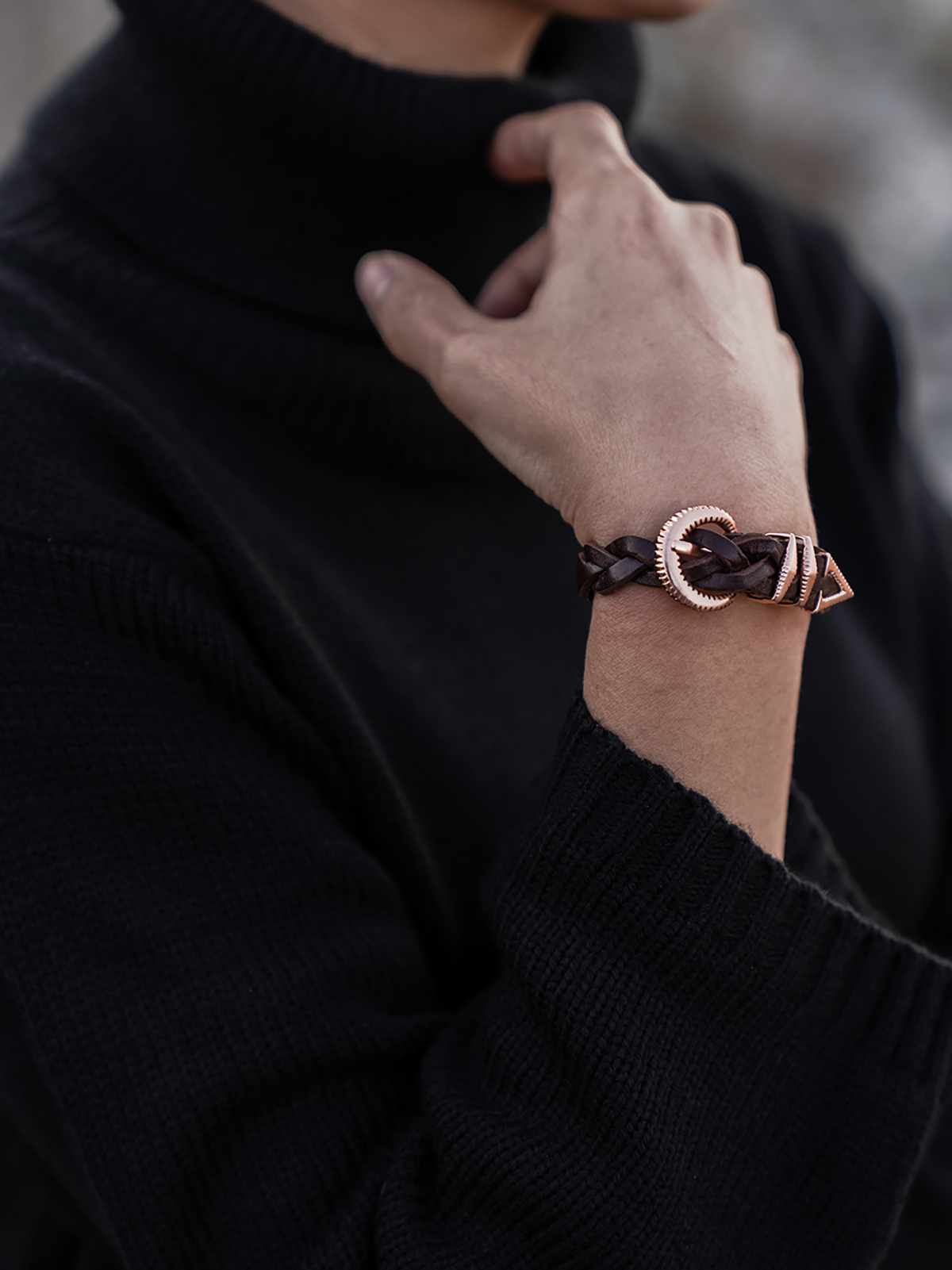 Signature AC Belt #001 [W.brown & Rose gold]