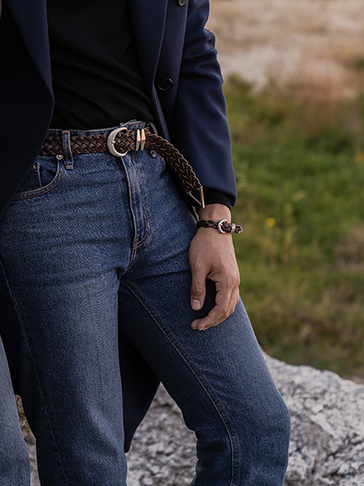 Signature AC Belt #001 [W.brown & Silver]
