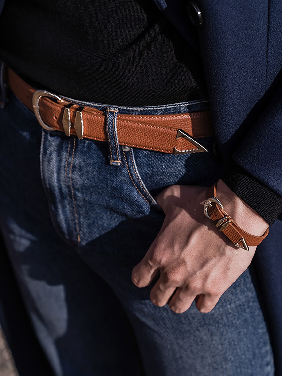 Signature AC Belt #001 [A.brown & Gold]
