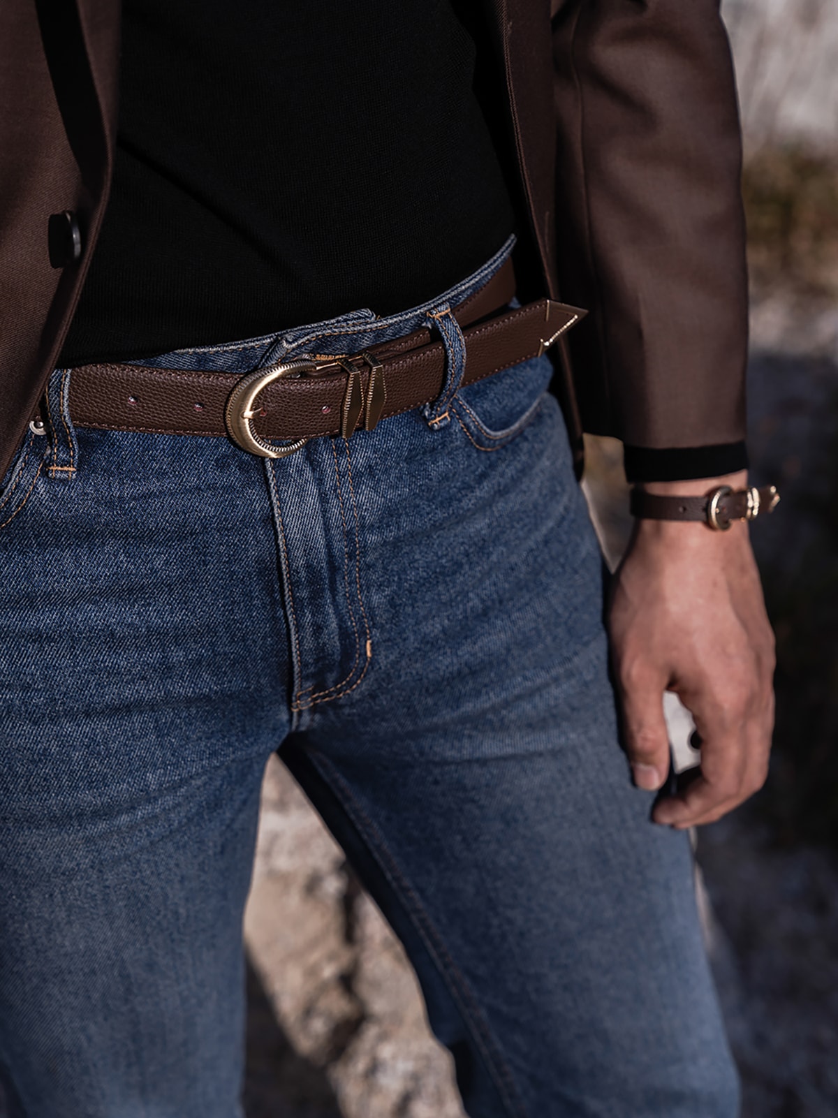 Signature AC Belt #001 [D.brown & Gold]