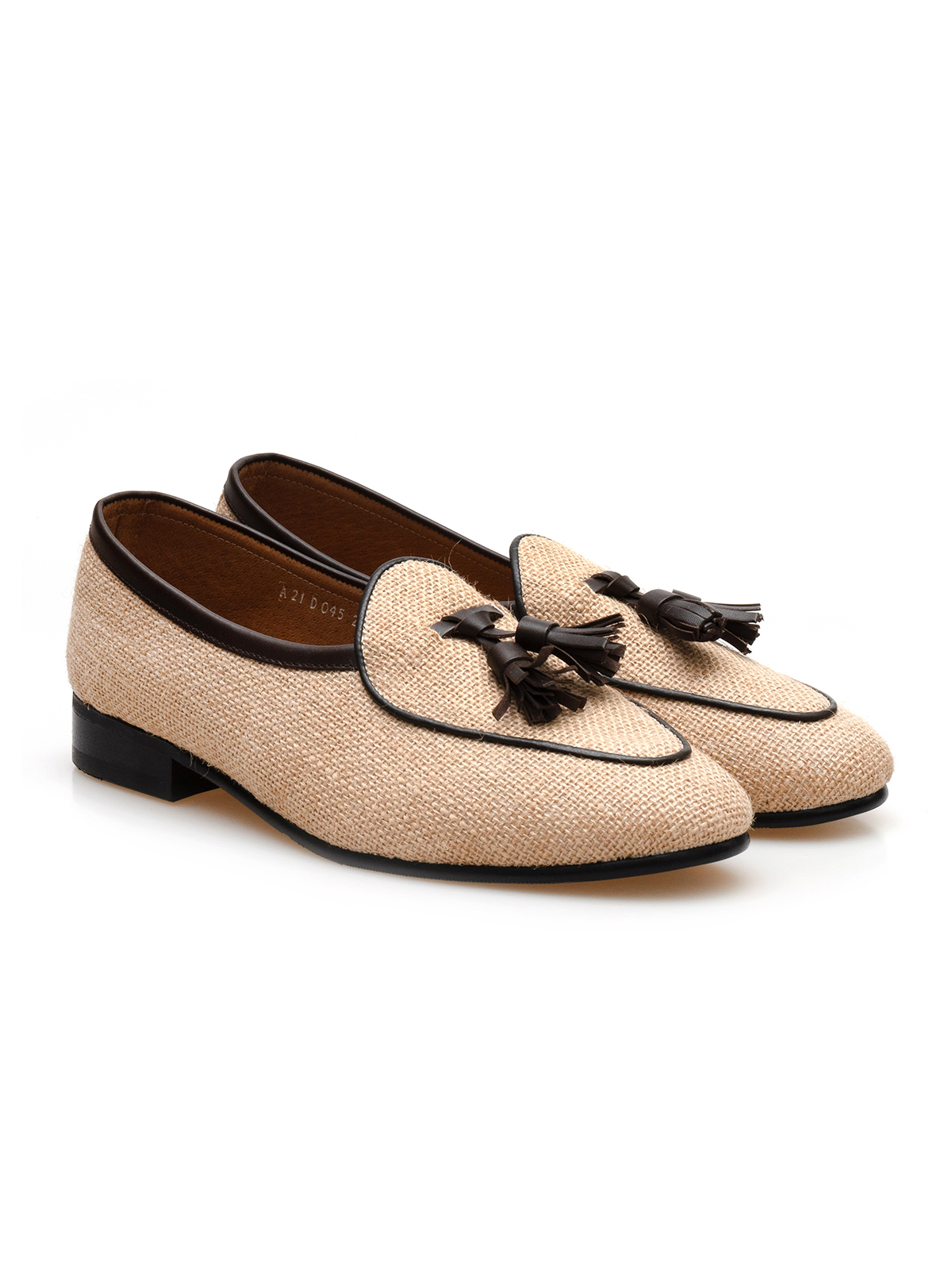 Belgian Tassel Loafers #4402 [Beige linen]