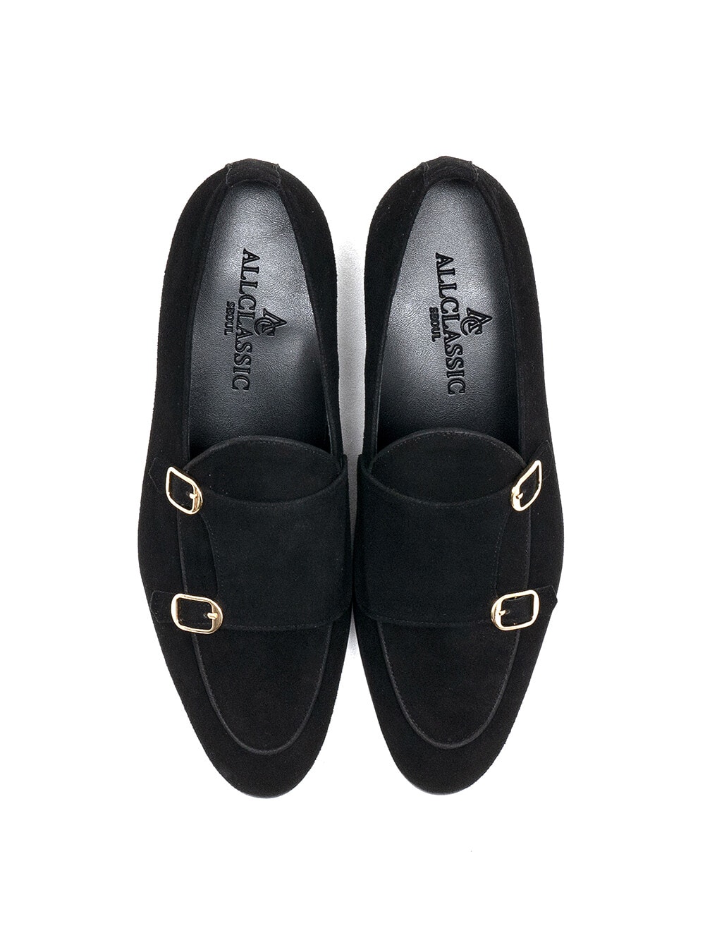 Belgian Monk Loafers #4403 [Black suede]