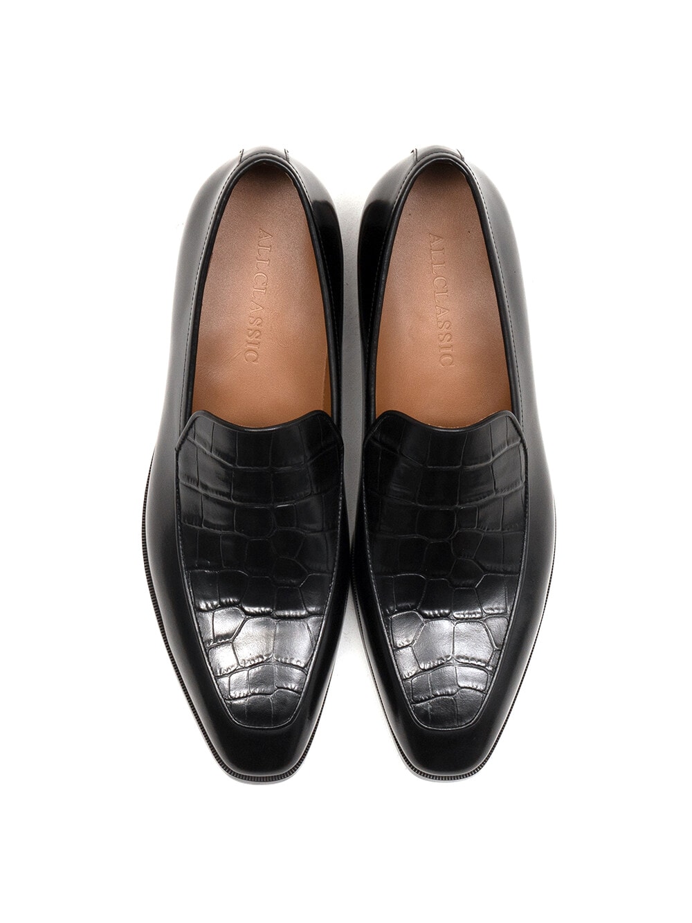 Ardor Loafers #1004 [Black & Crocodile]