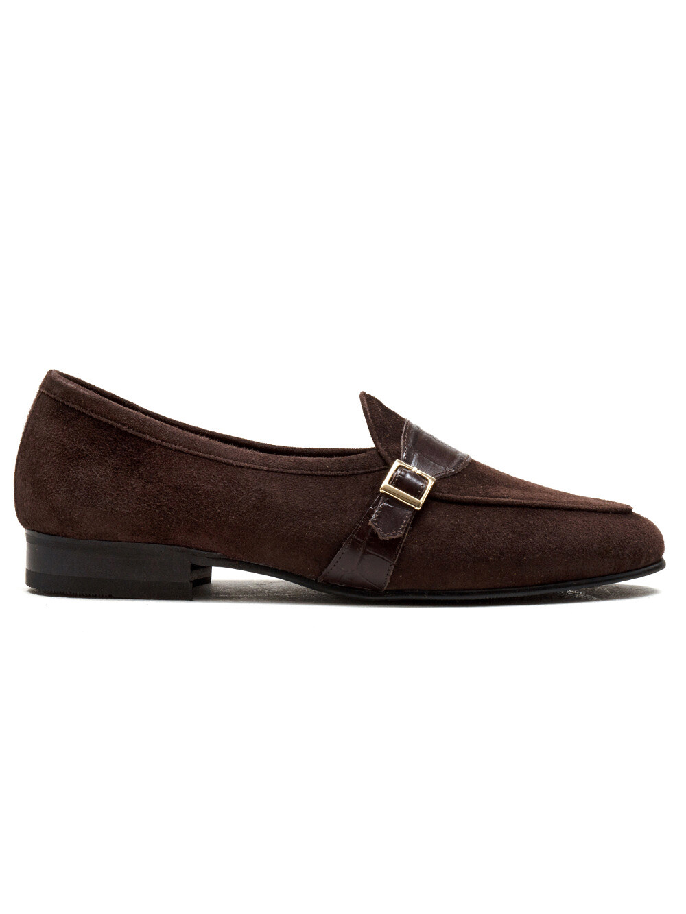 Belgian Strap Loafers #046 [Dark brown suede]