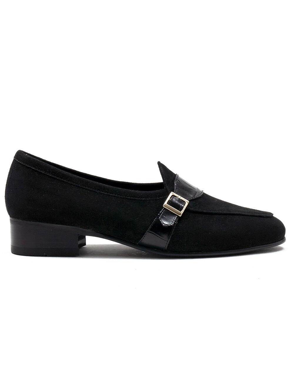 Belgian Strap Loafers #046 [Black suede]