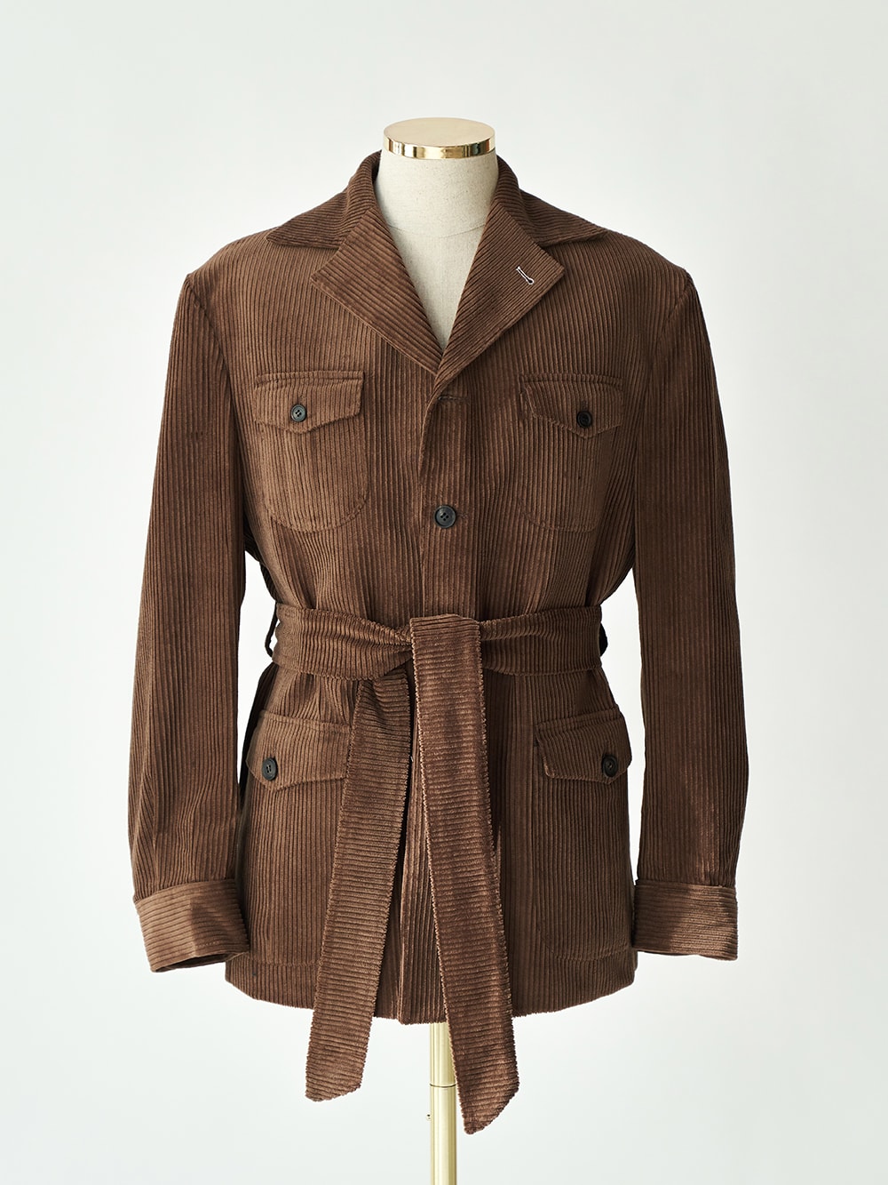 Tailored Safari Jacket #002 [Brown corduroy]