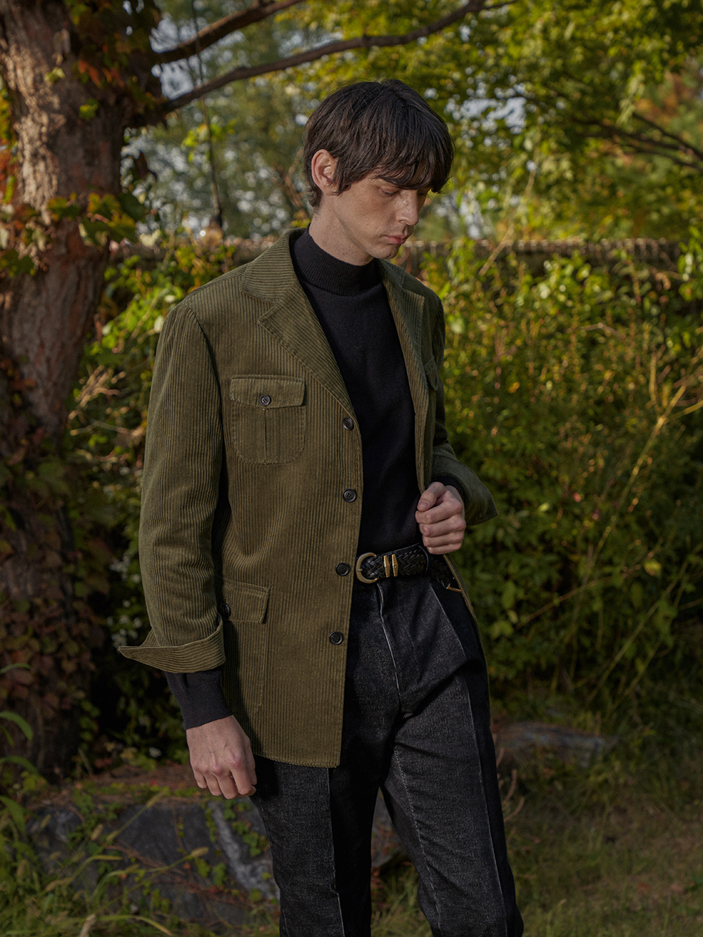 Tailored Safari Jacket #002 [Khaki corduroy]