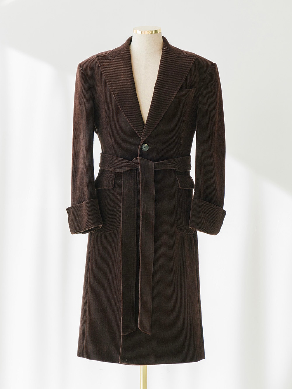 Tailored Robe Coat #002 [D.brown corduroy]