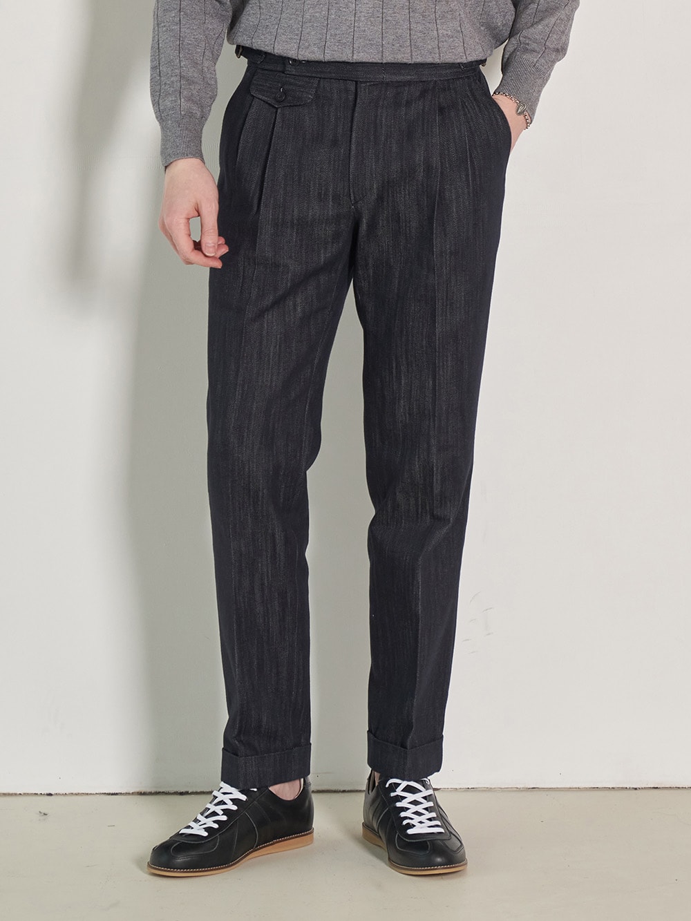 Tailored 2-Pleats Pants #011 [D.blue denim]
