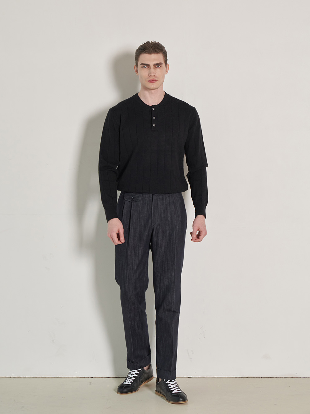 Tailored 2-Pleats Pants #011 [D.blue denim]