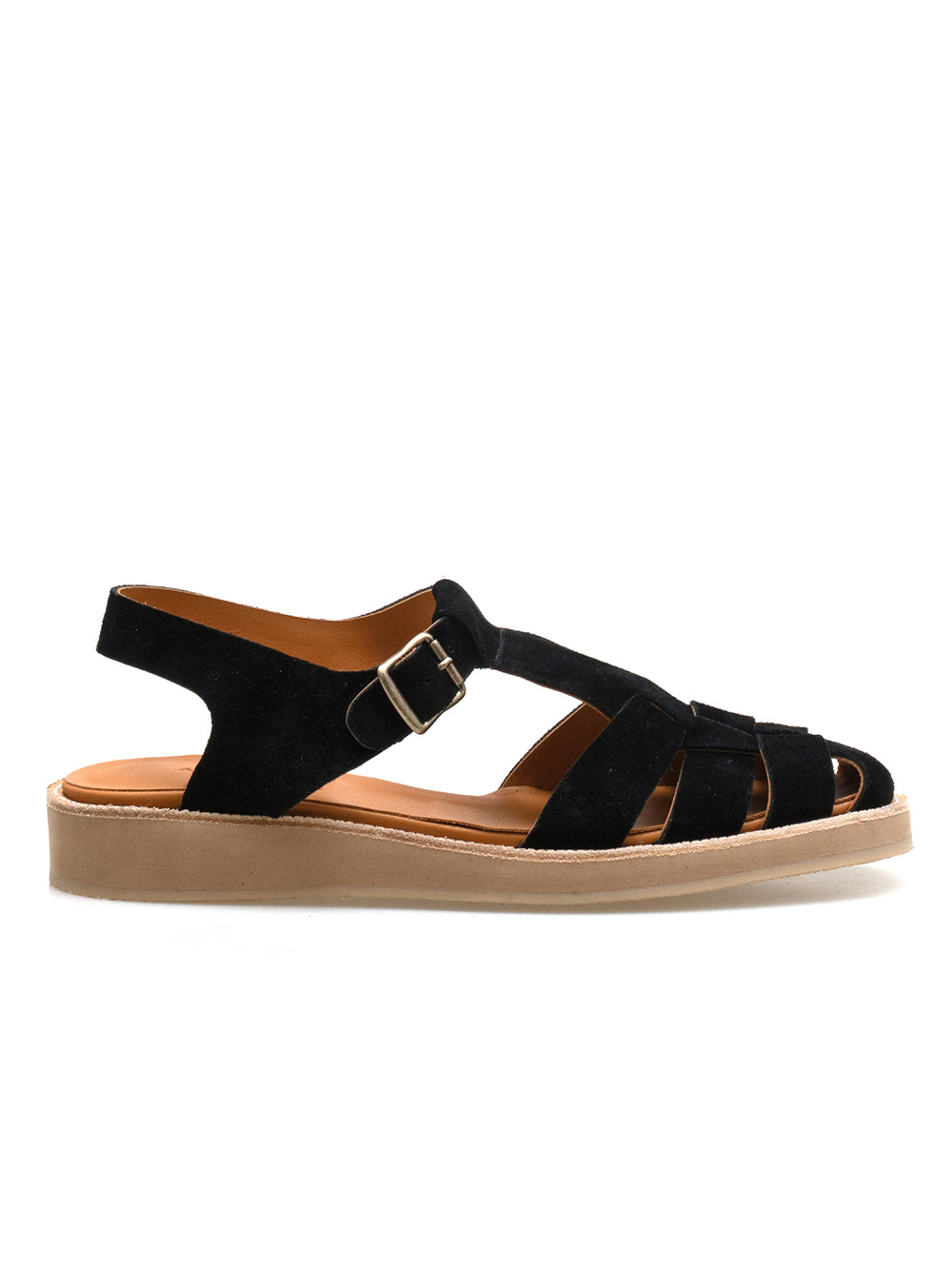 Fisherman Sandals #7001 [Black suede]