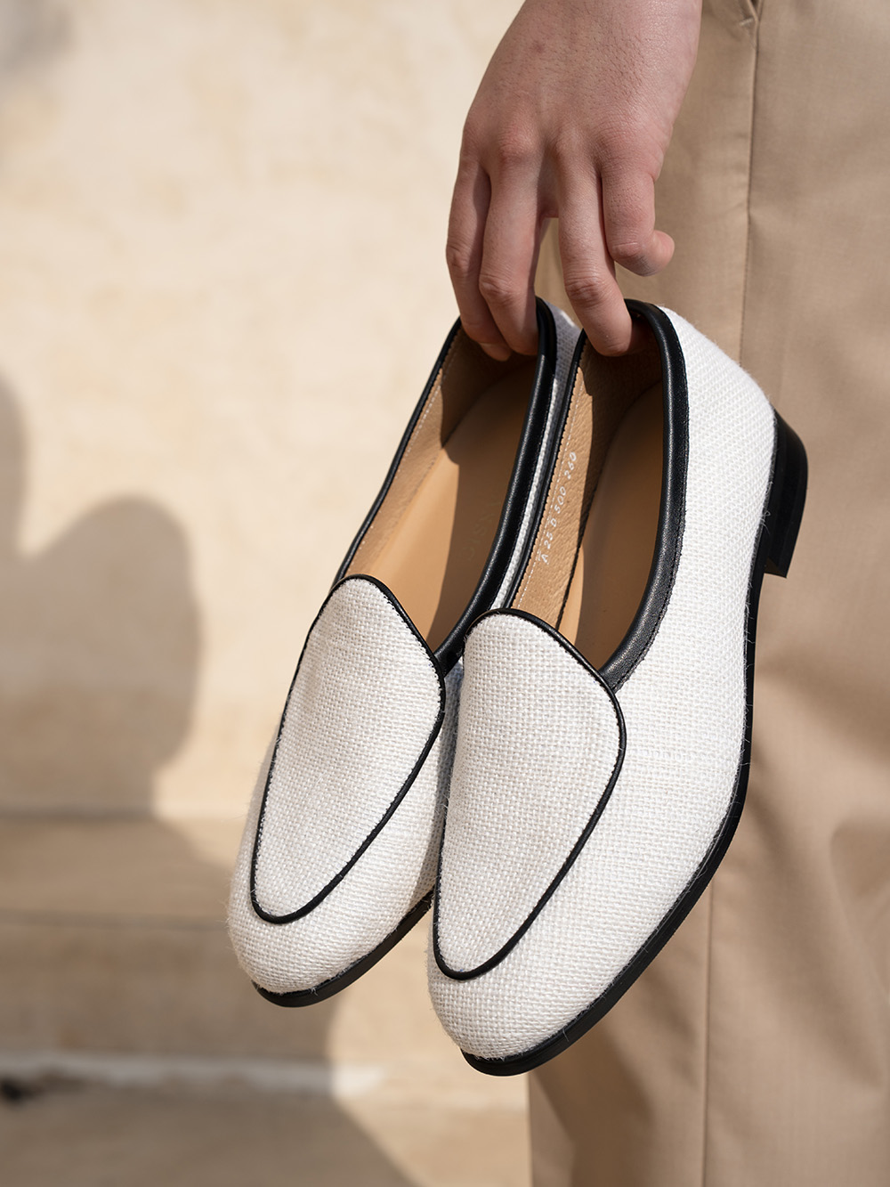 Belgian Loafers #4400 [Ivory linen]