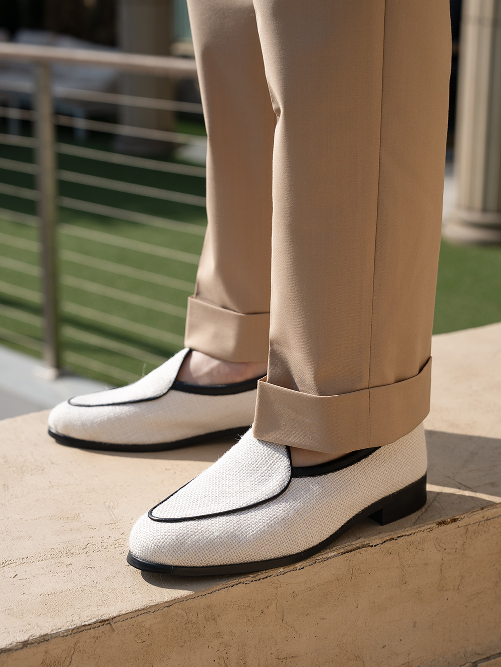 Belgian Loafers #4400 [Ivory linen]