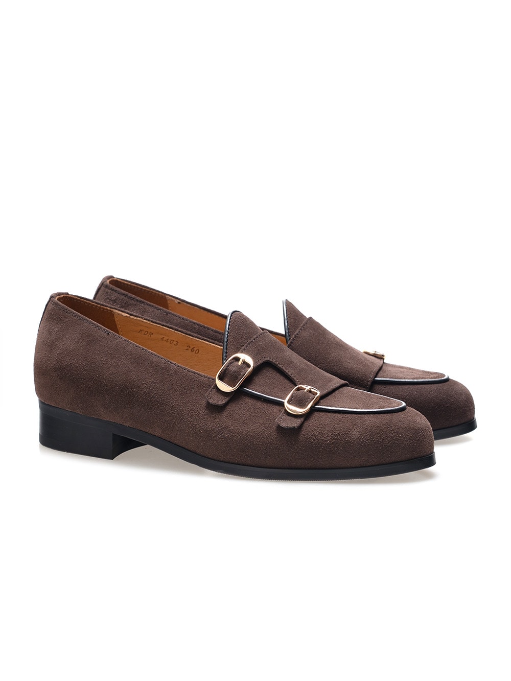 Belgian Monk Loafers #4403 [Dark brown suede]