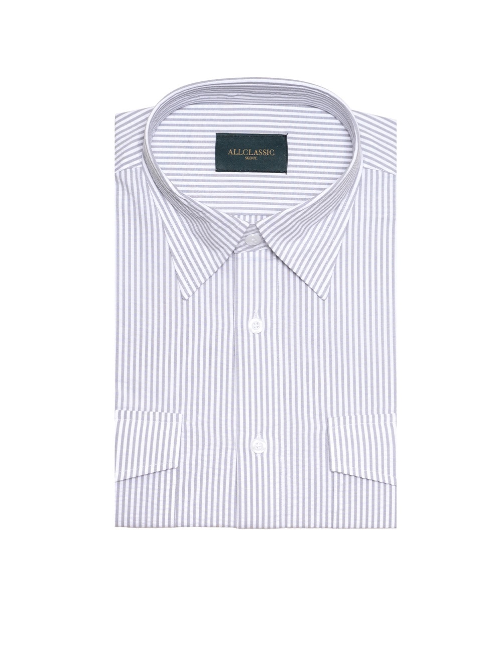 2-Pocket Shirts #015 [Gray seersucker]