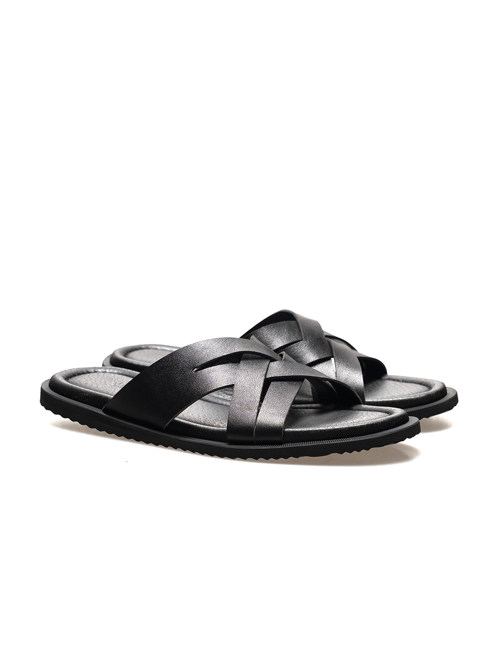 Intrecciato Slippers #7002 [Black]