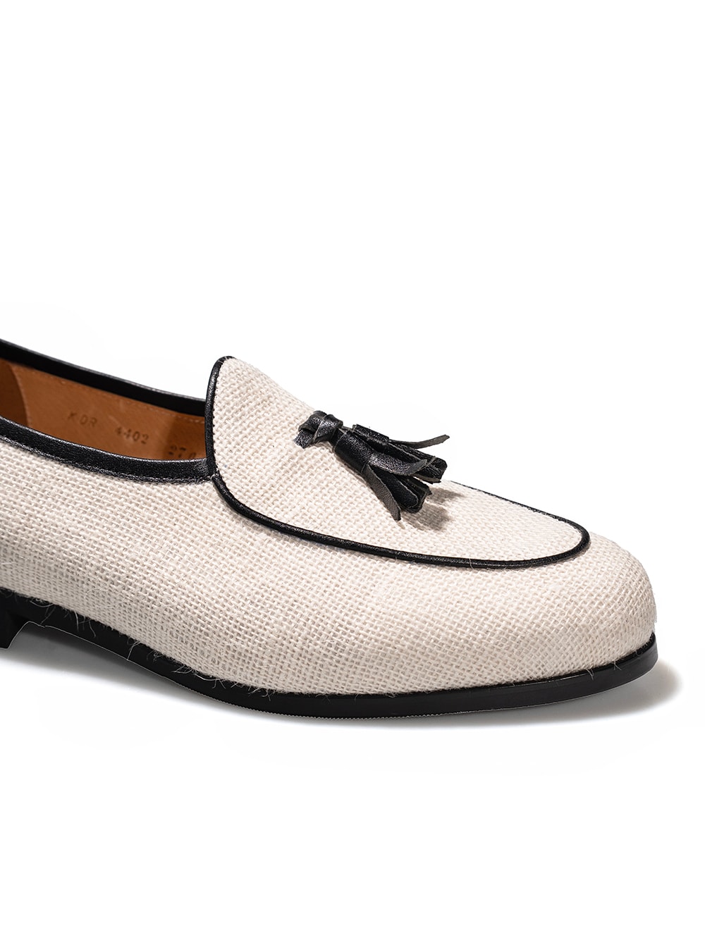 Belgian Tassel Loafers #4402 [Ivory linen]