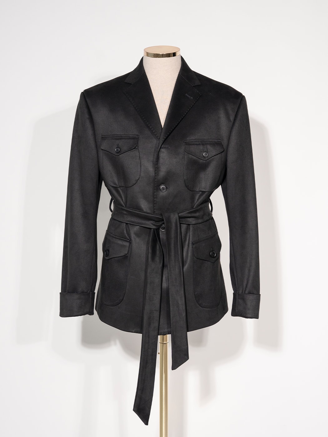 Tailored Safari Jacket #002 [Black suede]