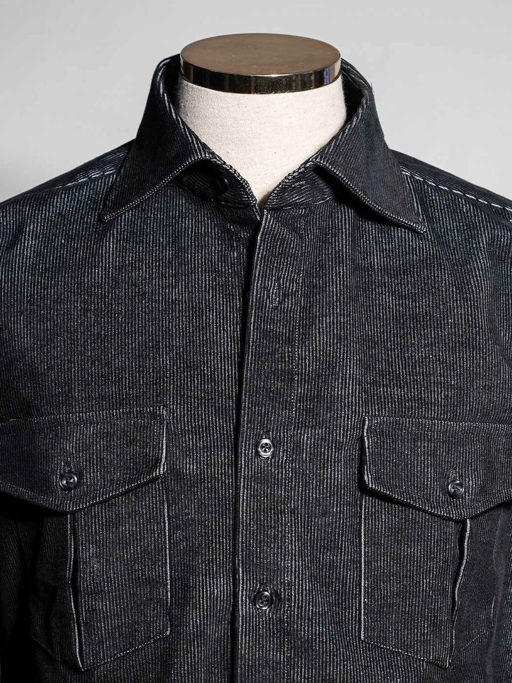 2-Pocket Shirts #017 [Black corduroy]
