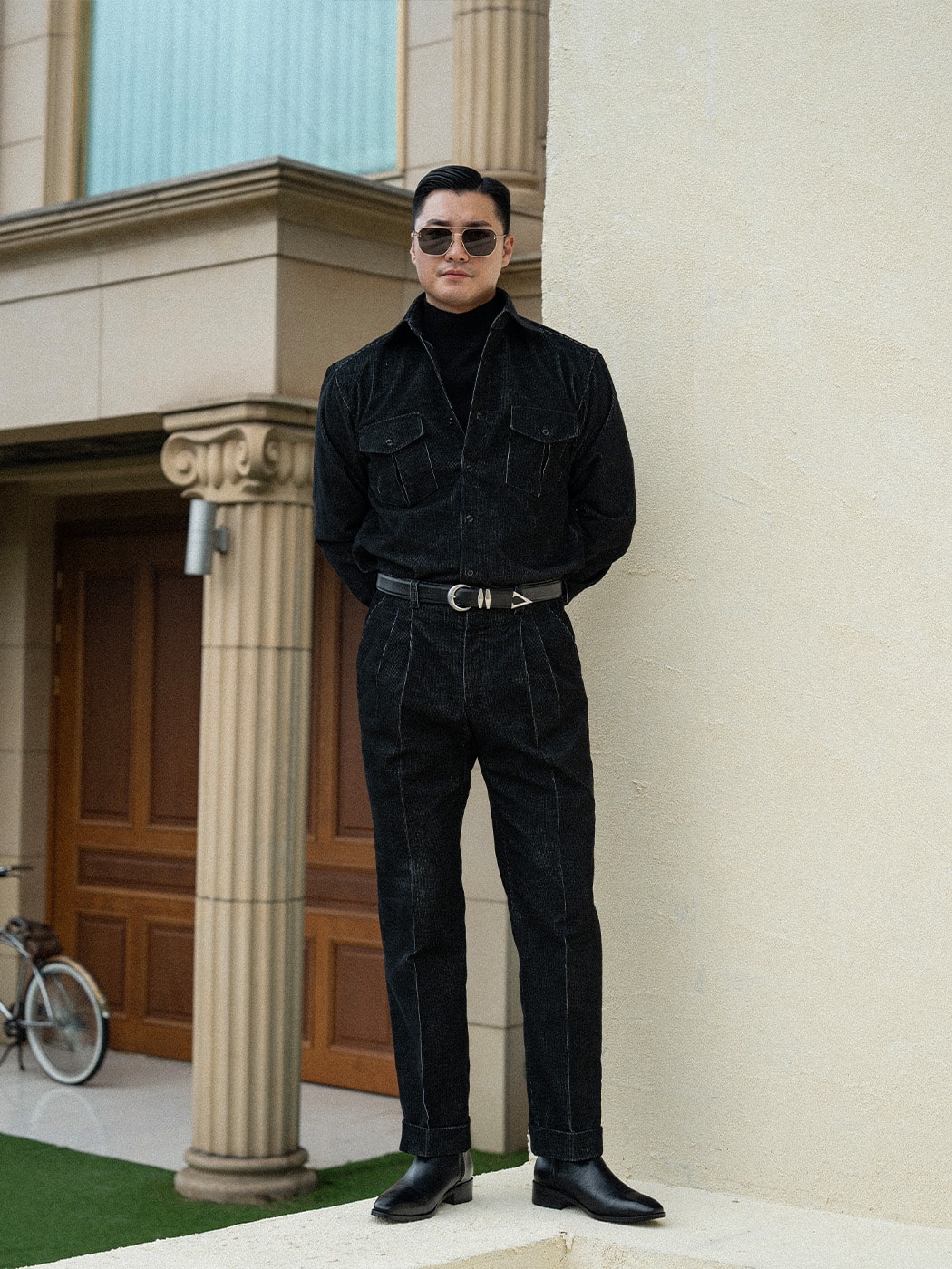 2-Pocket Shirts #017 [Black corduroy]