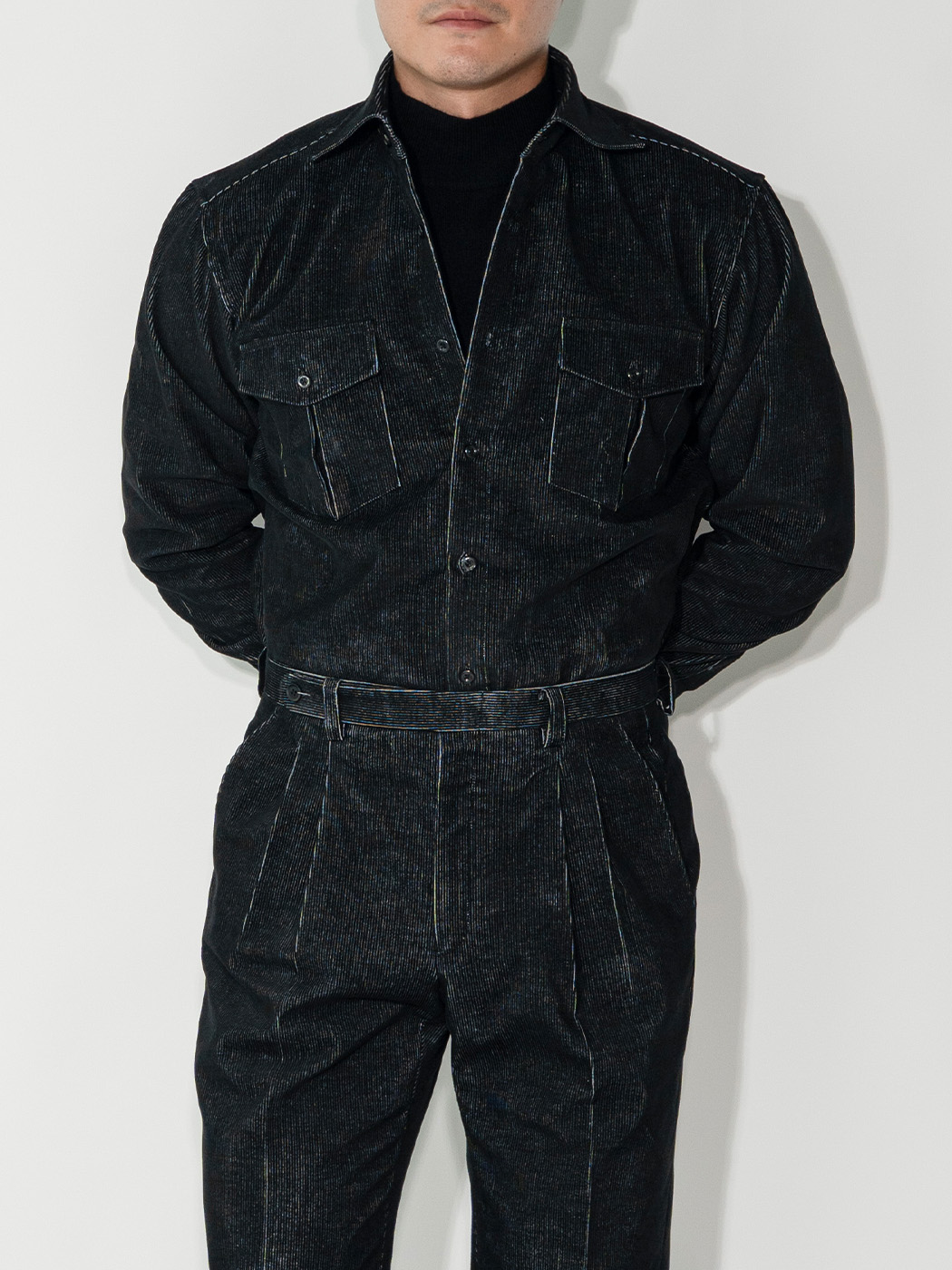2-Pocket Shirts #017 [Black corduroy]