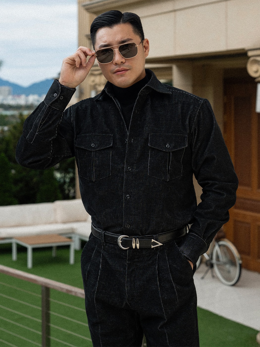 2-Pocket Shirts #017 [Black corduroy]