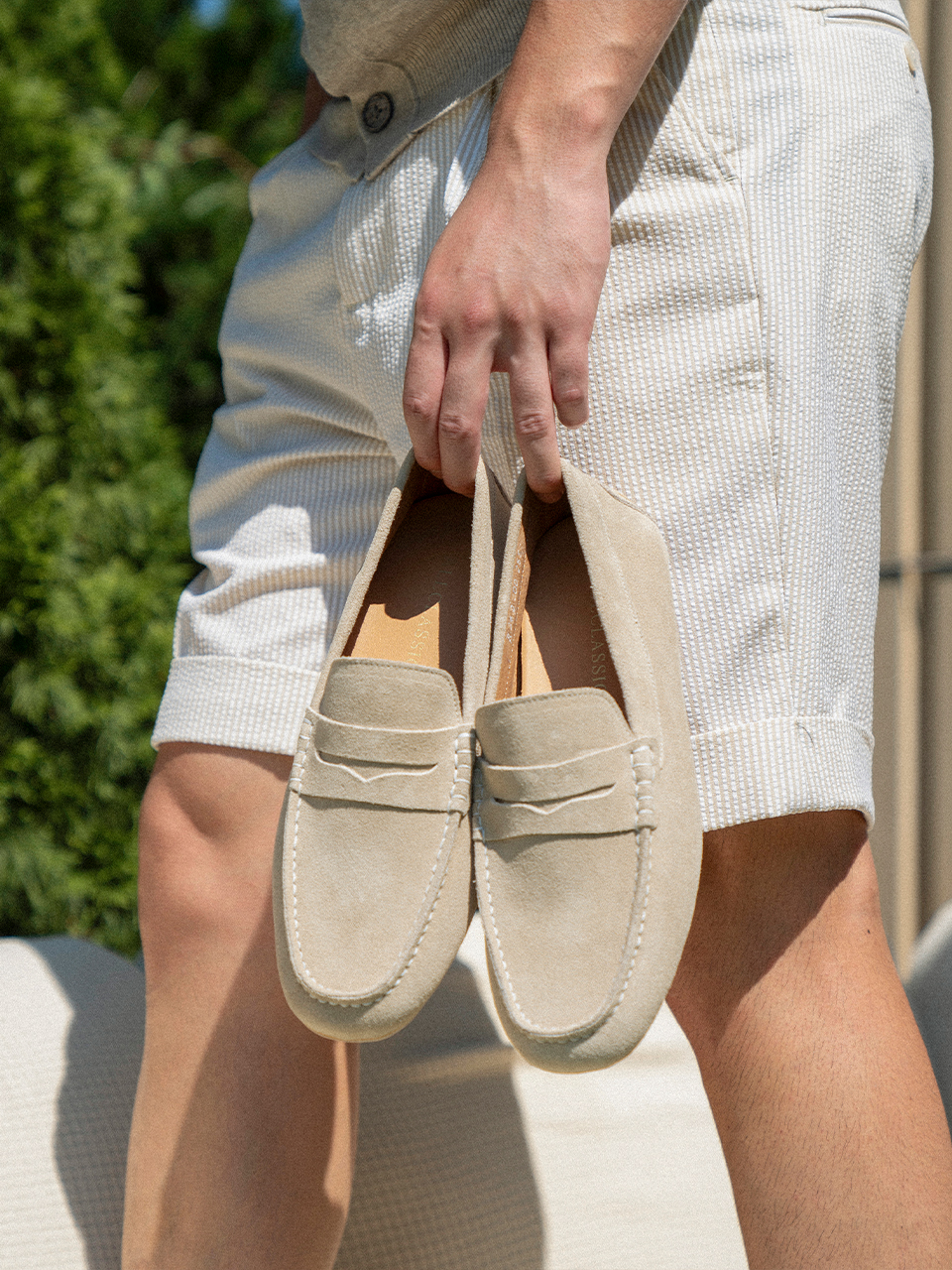 Driving Shoes #600 [Ivory suede]