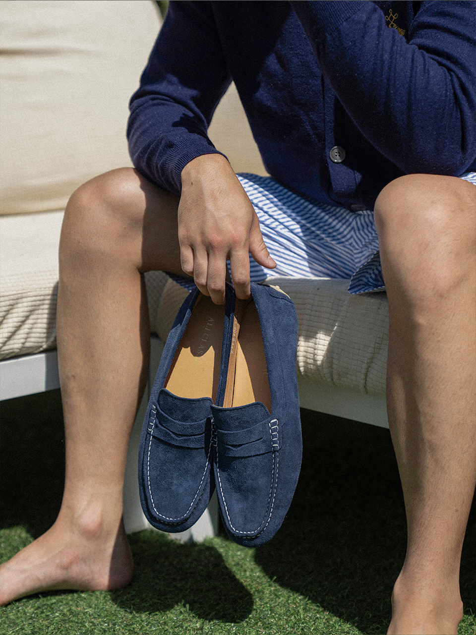 Driving Shoes #600 [Navy suede]