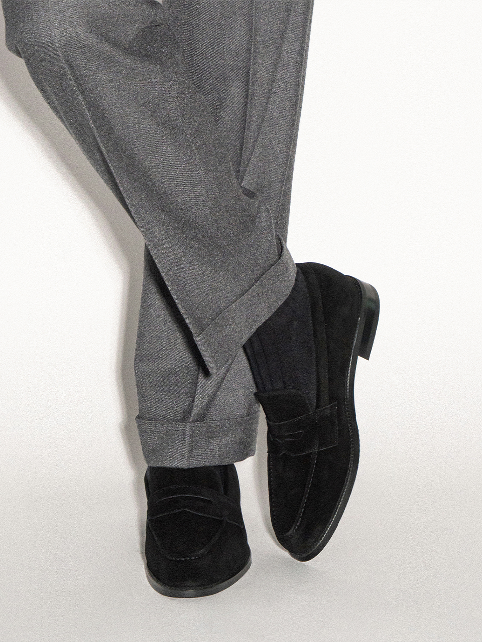Cimer Penny Loafers #4405 [Black suede]