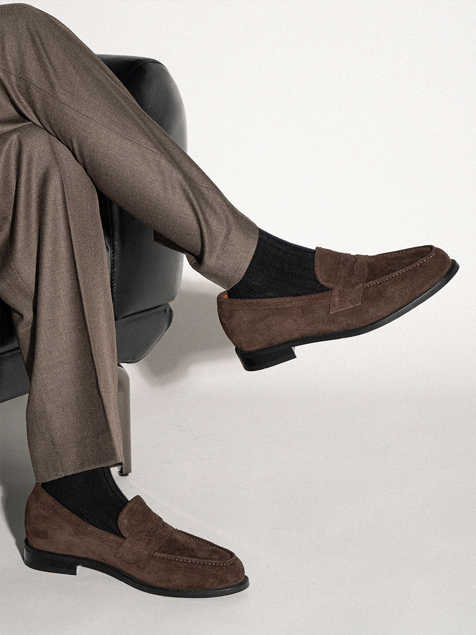 Cimer Penny Loafers #4405 [Dark brown suede]