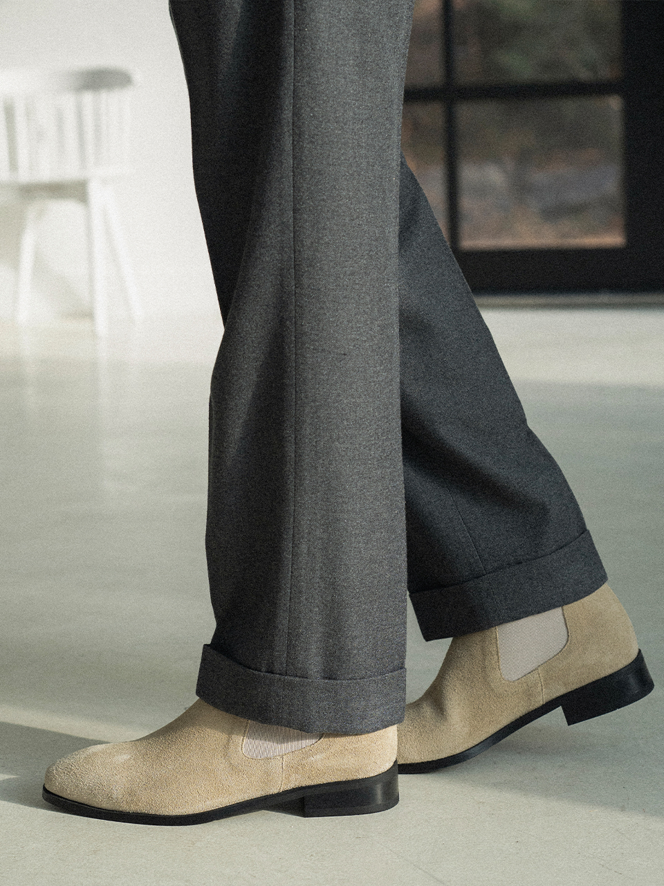 Ardor Chelsea boots #126 [Ivory suede]