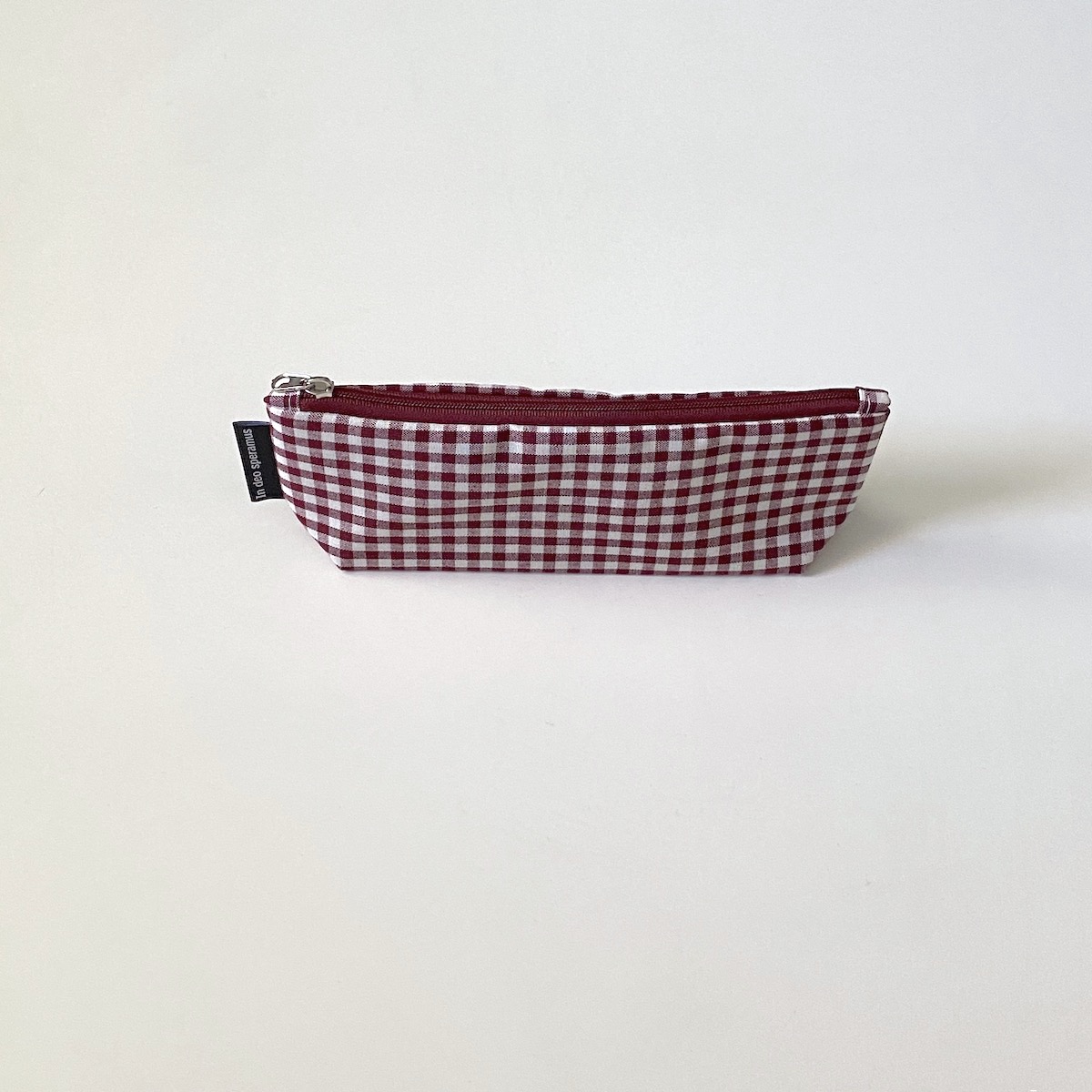 삼각 와인 체크 필통(Triangle wine check pencil case)