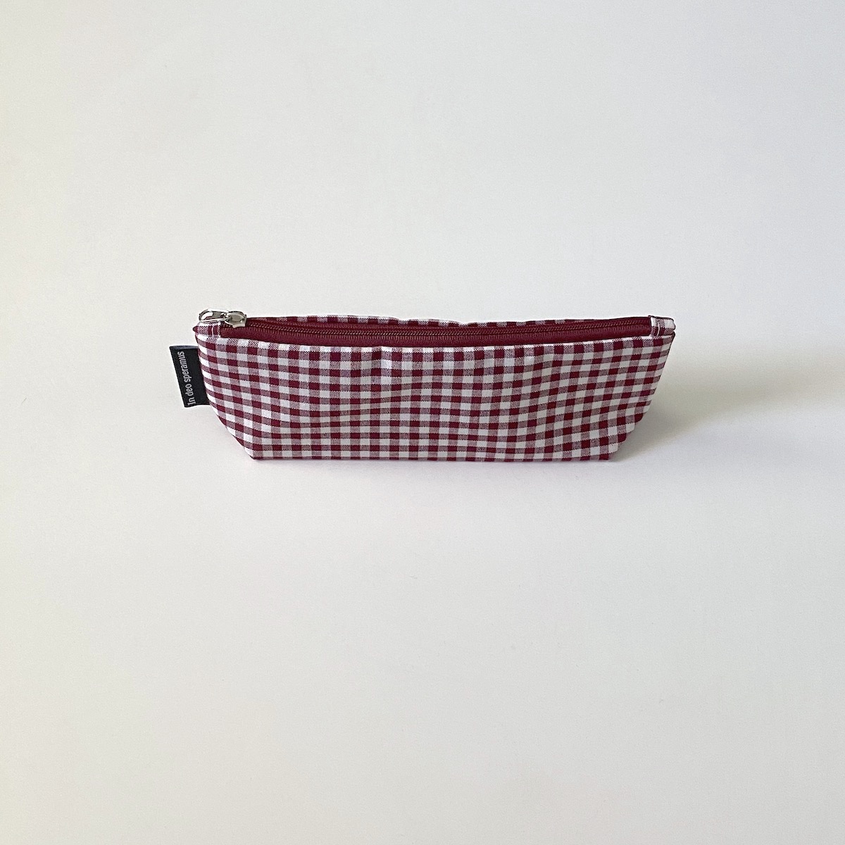 삼각 와인 체크 필통(Triangle wine check pencil case)