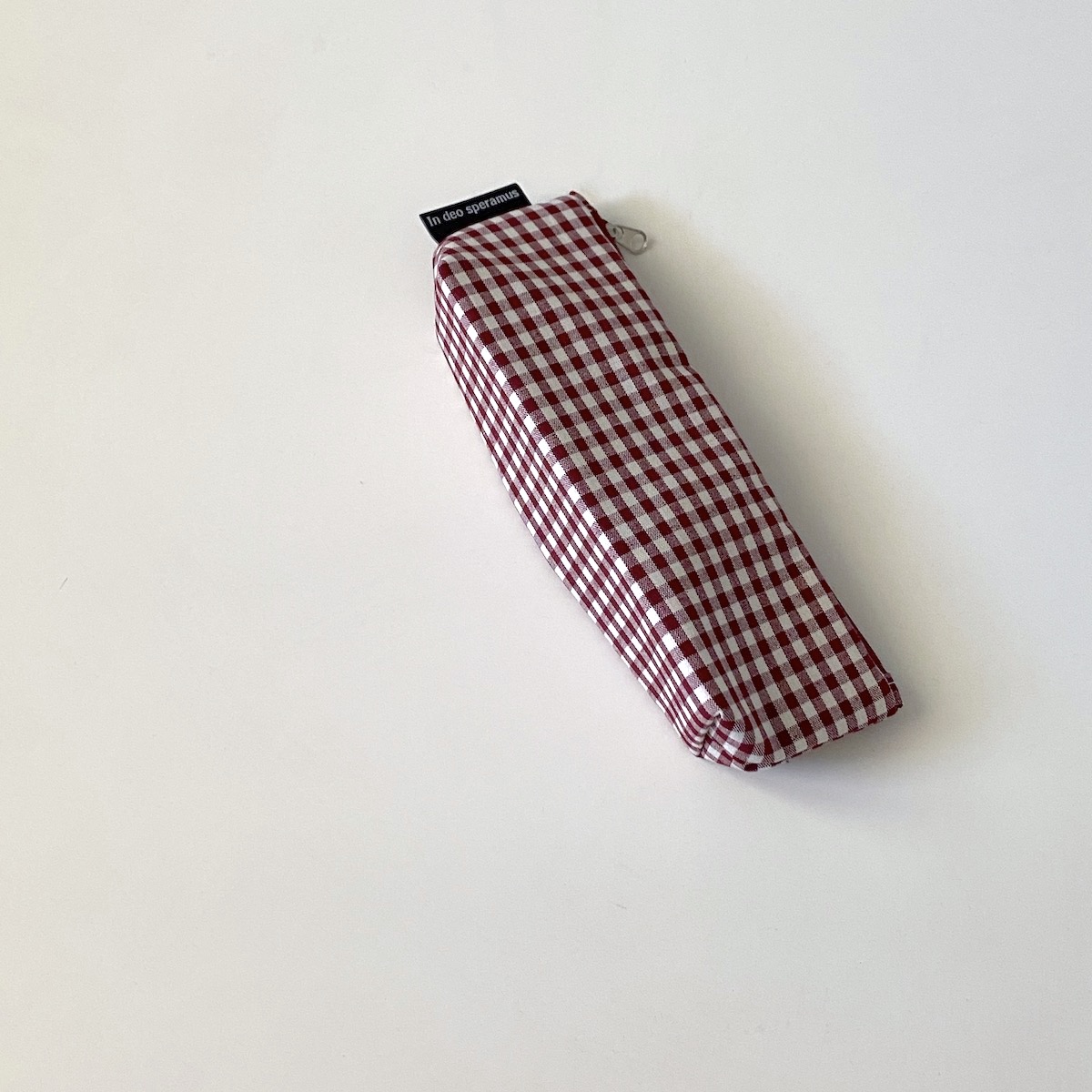 삼각 와인 체크 필통(Triangle wine check pencil case)