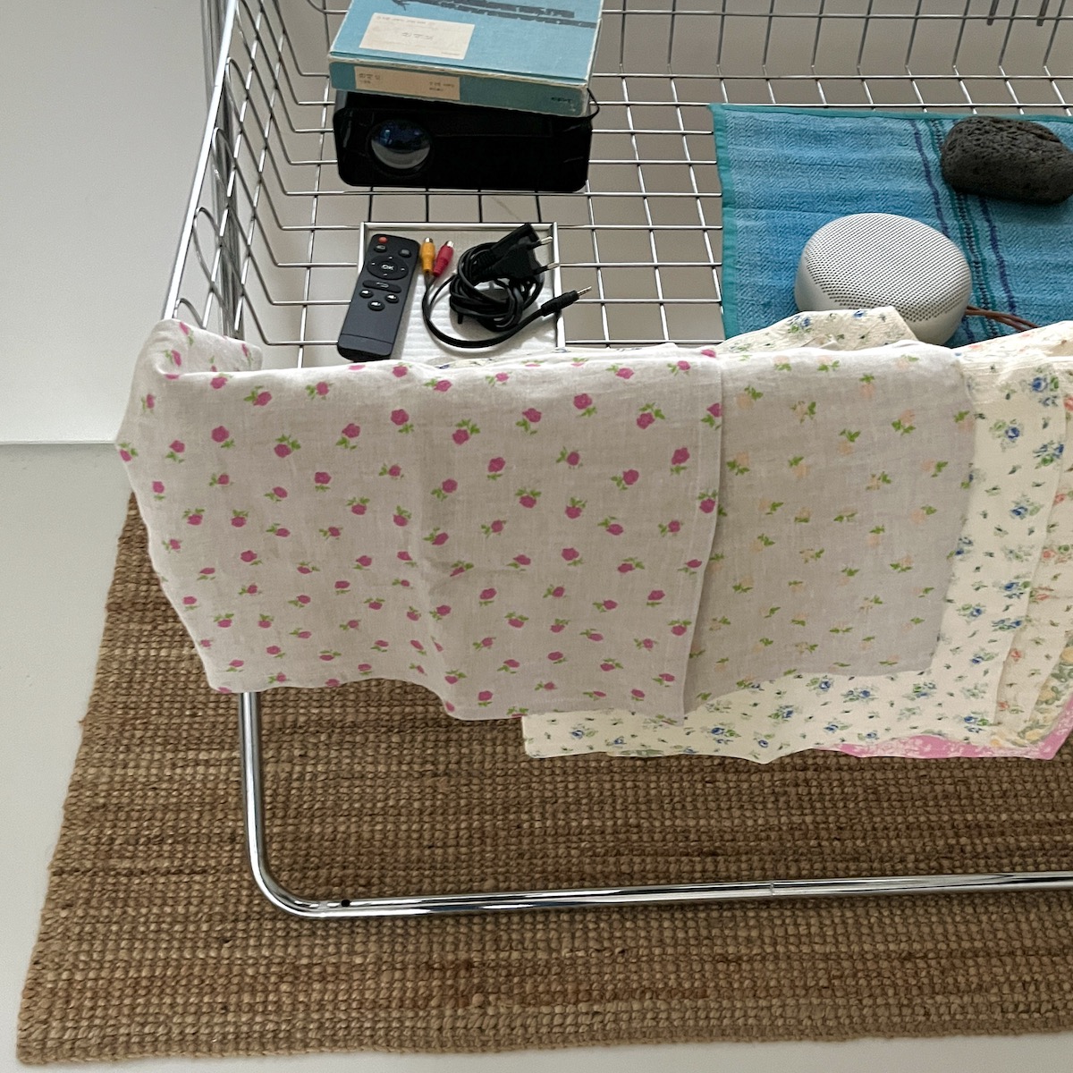 린넨 꽃 앞치마 매트(linen flower apron mat)