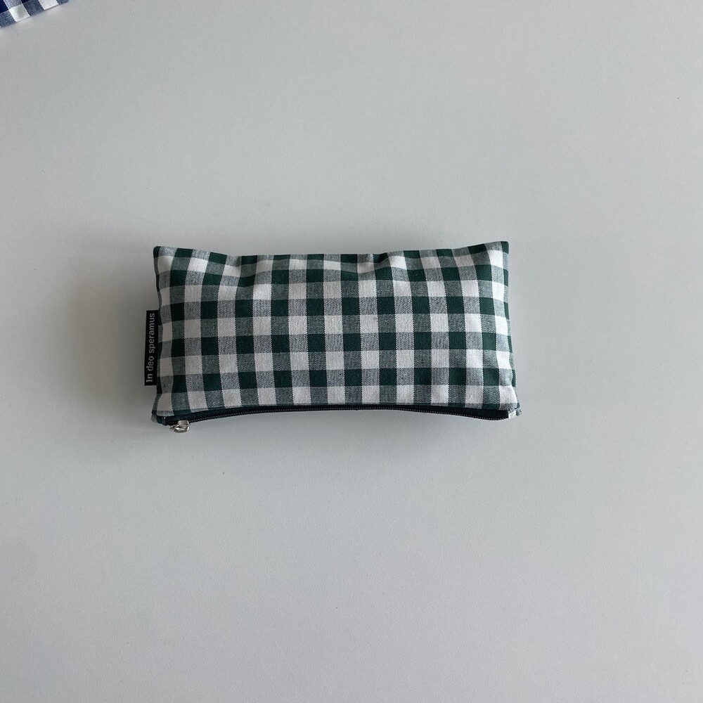 기본 다크그린체크 필통