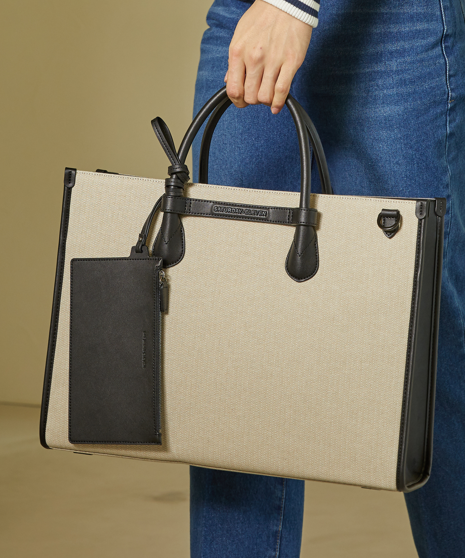 NO.6 HERRINGBONE BRIDGE TOTE