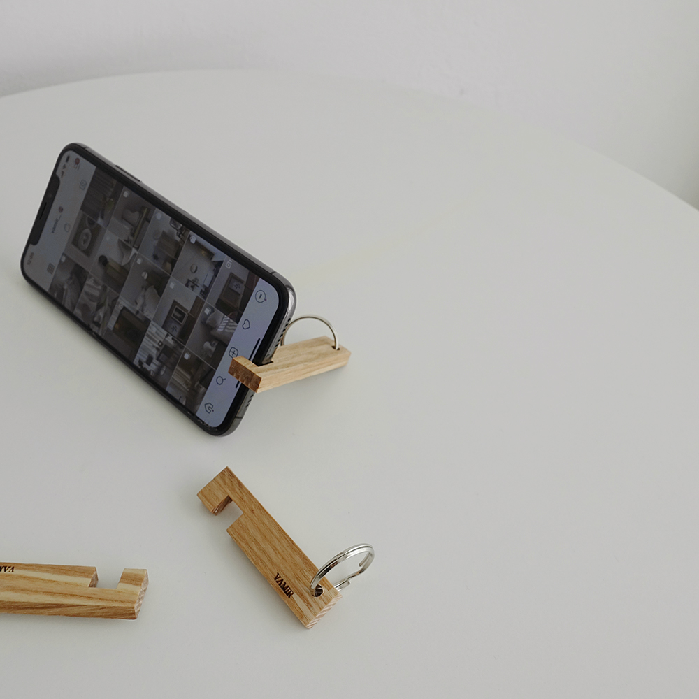 Ash Phone holder key ring (원목 폰 홀더 키링)