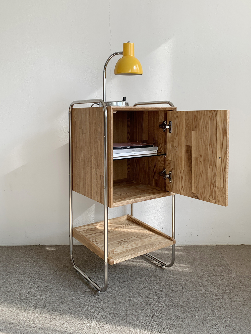 Cube ash stainless side table (큐브 스테인레스 사이드테이블)