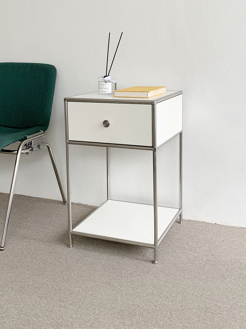 (리퍼) Stainless module side table (스테인레스 모듈 가구 사이드 테이블)