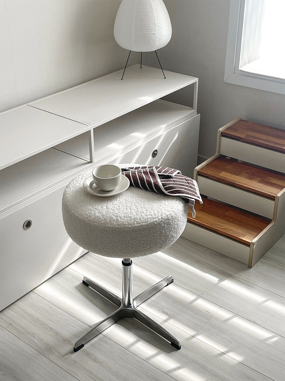 (리퍼) Meringue fabric stool (머랭 패브릭 스툴)