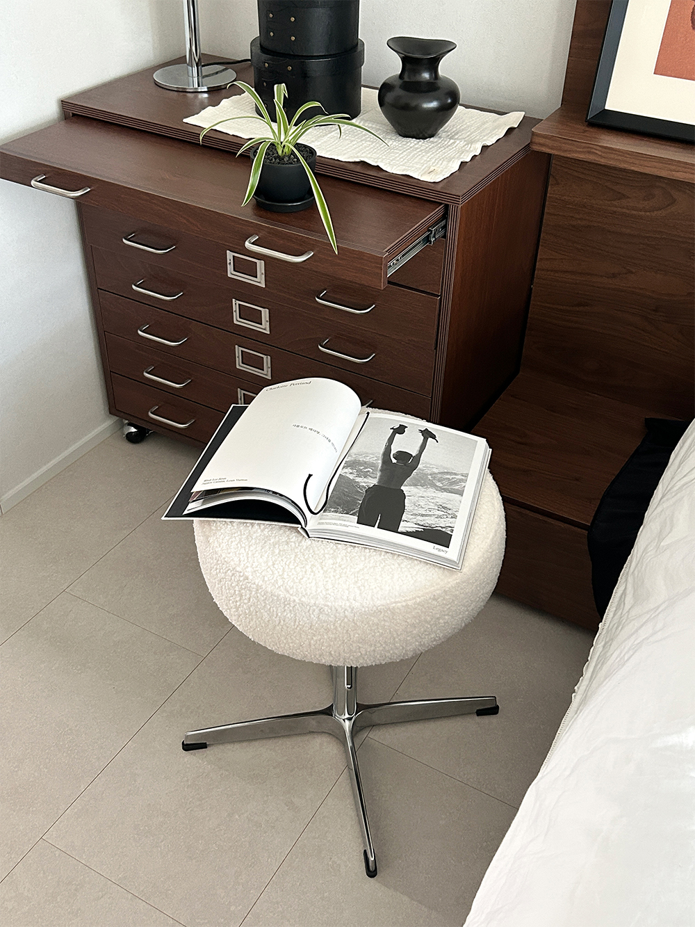(리퍼) Meringue fabric stool (머랭 패브릭 스툴)