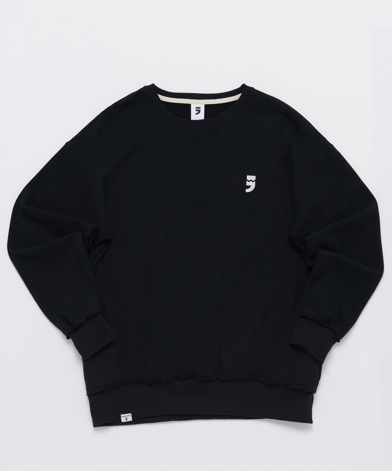 DROP-SHOULDER VINTAGE SWEAT-SHIRT (Black)