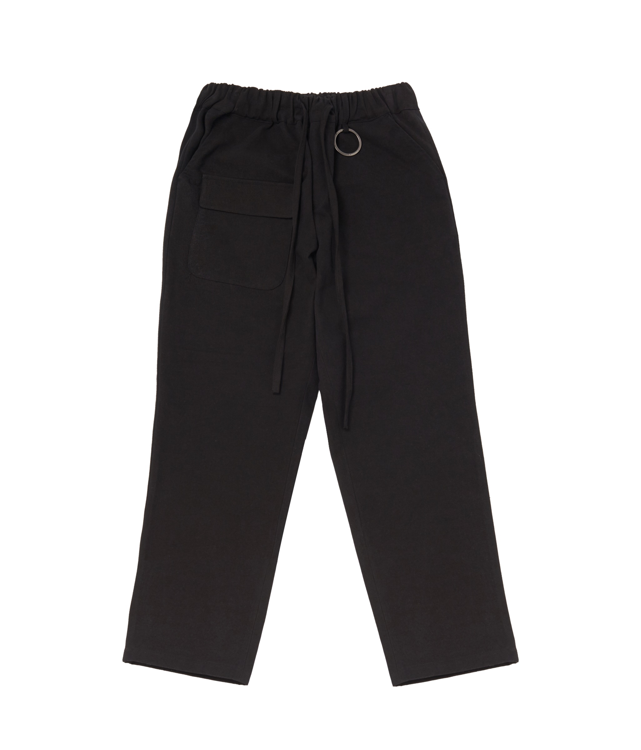 WASHED CANVAS FRONT CARGO PANTS (Black)