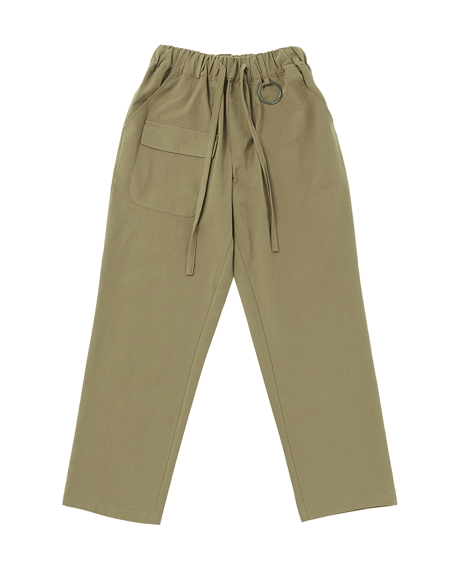 LINEN-COTTON FRONT CARGO PANTS (Beige)