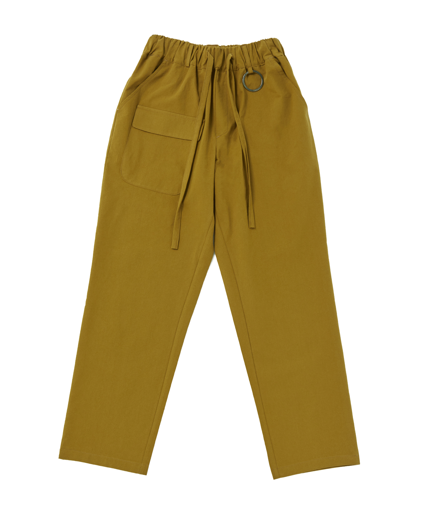 LINEN-COTTON FRONT CARGO PANTS (Mustard)