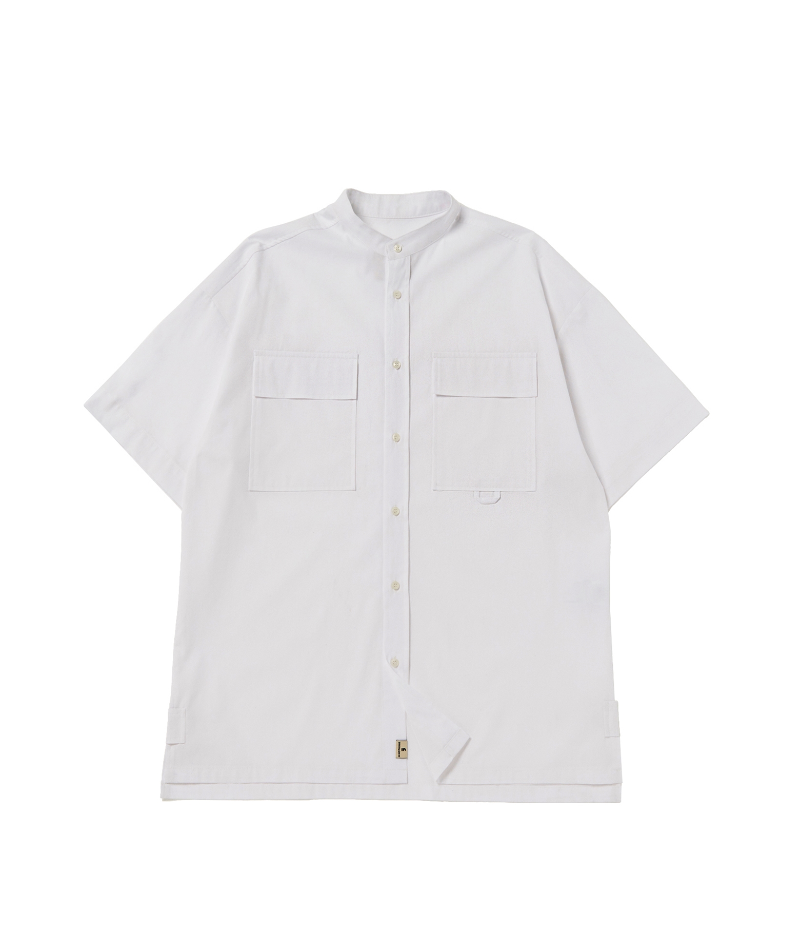 OXFORD NON-COLLAR 1/2 SHIRT (White)