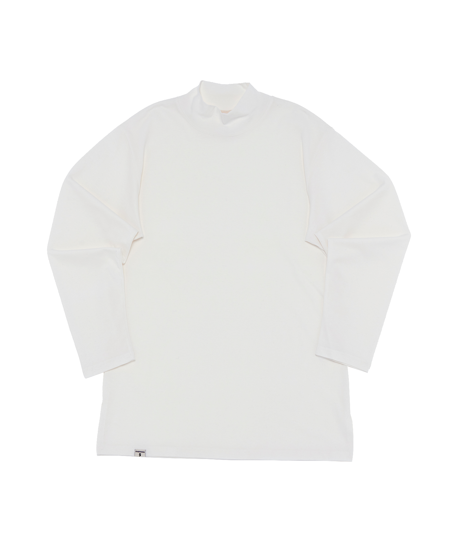HALF TURTLE-NECK INNER LAYERED TEE (Ivory)